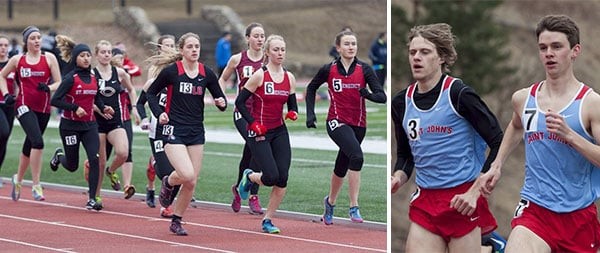Collage of CSB and SJU track and field runners